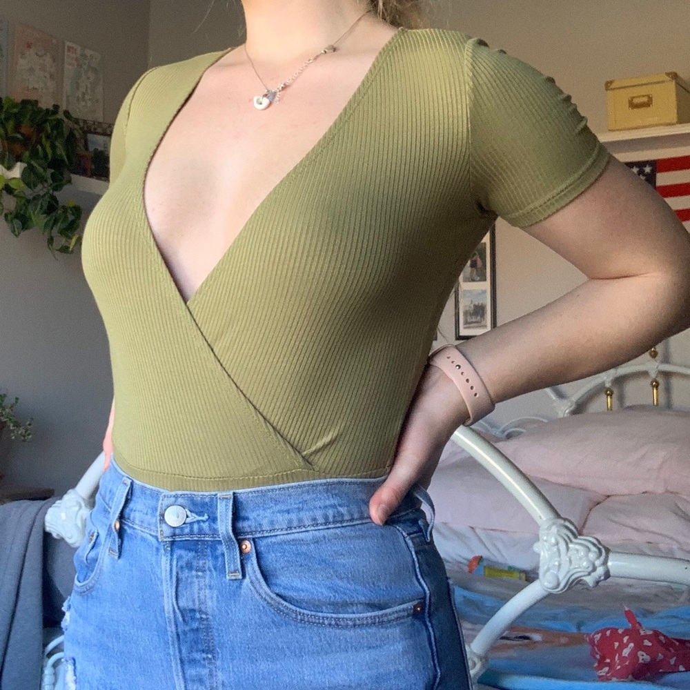 Forever 21 plunging Surplice bodysuit